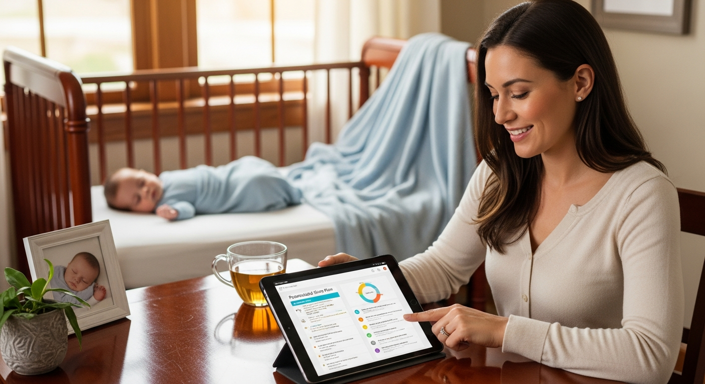 Professional sleep consultant helping parents with infant sleep training